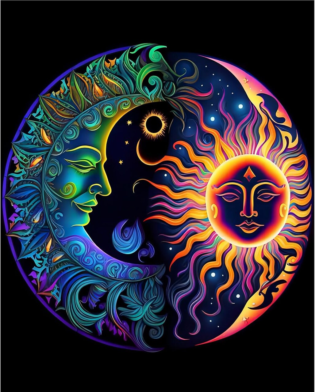 Moon Paint by Number for Adults-Paint by Numbers for Adults Beginner,Sun Paint by Numbers for Gift Home Wall Decor(16x20 inch)